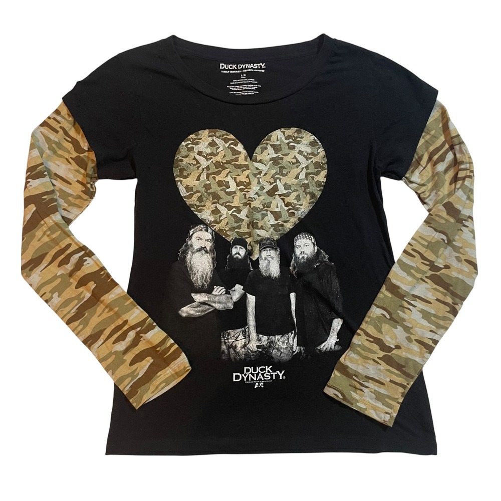 Duck Dynasty Camo Long Sleeve Shirt Womens Large Quack Pack